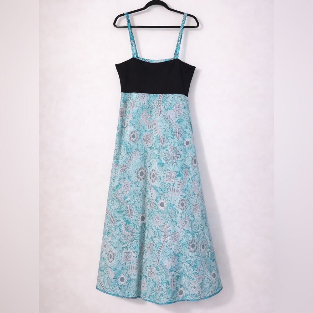 Karin Stevens Y2K Turquoise Boho Maxi Dress | Built-In Bra | Size 12 - Picture 4 of 6